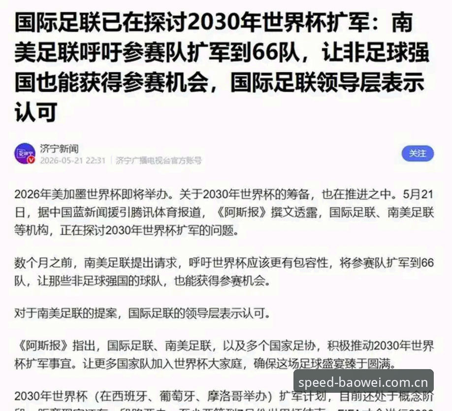 宝威用户评价 2030年世界杯扩军至66队可能性深度分析:对中国男足意味着什么?
